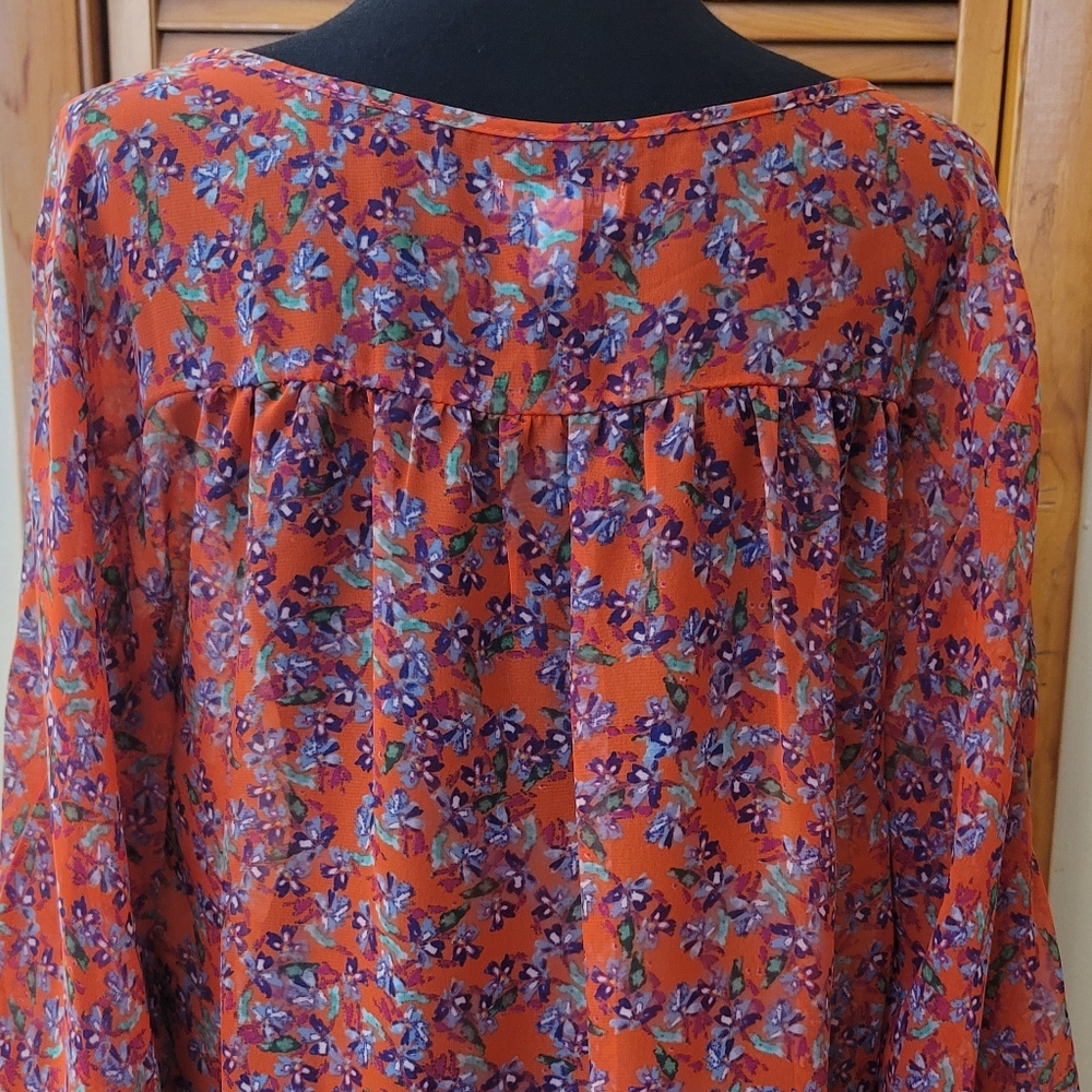 NWOT Old Navy Floral Open Cardigan Blouse Size Large - Picture 5 of 13